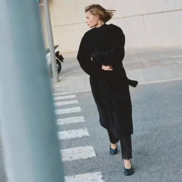 FLUFFY TEDDY COAT WITH BELT - Picture 2 of 5